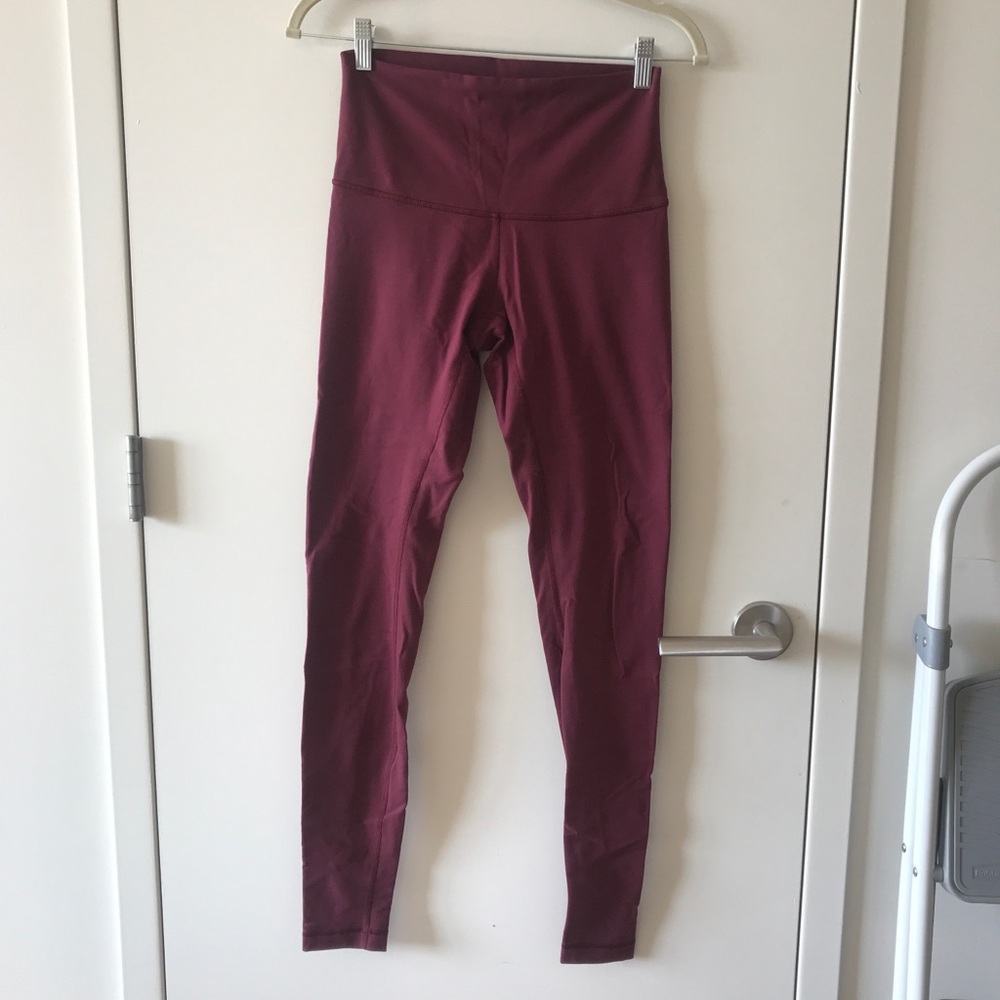 Lululemon High-waisted Burgundy Leggings, size 8